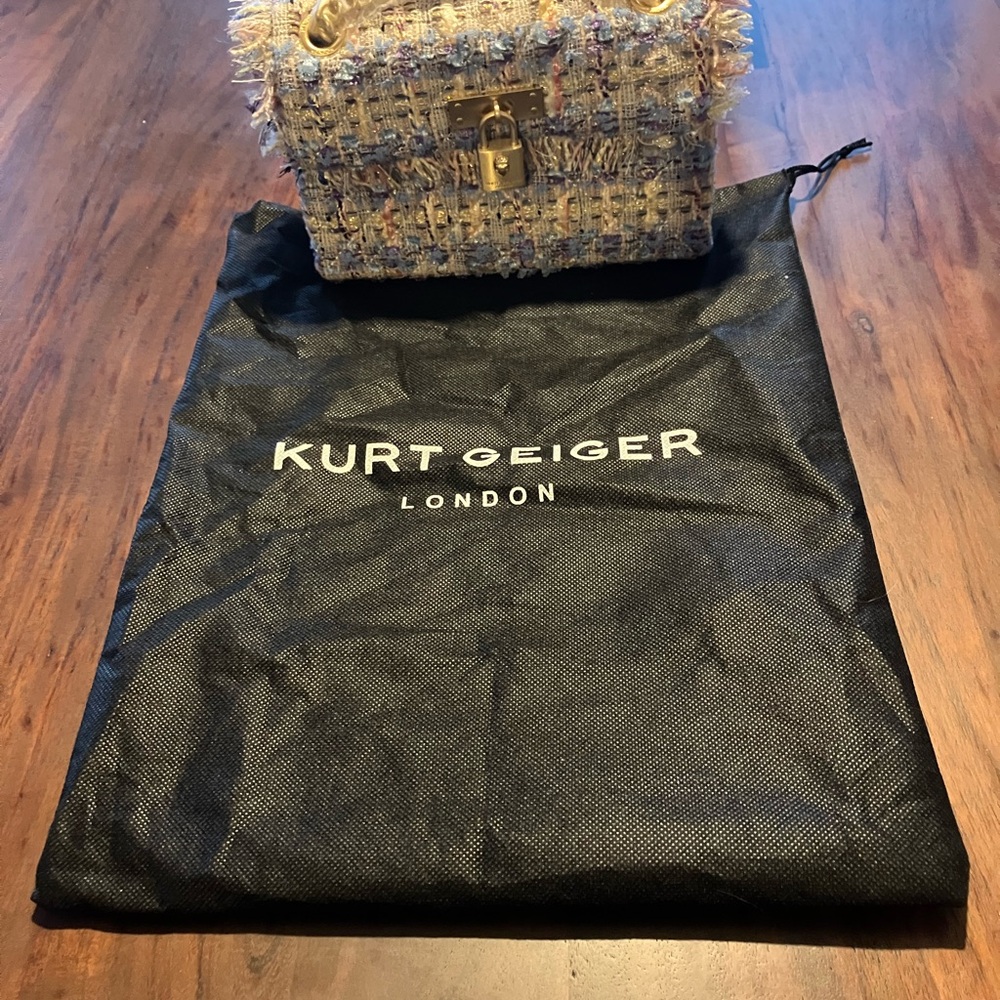 Kurt Geiger Multicolor Tweed Mini BRIXTON BAG with Gold Clasp NEW WITH TAGS - Picture 5 of 8